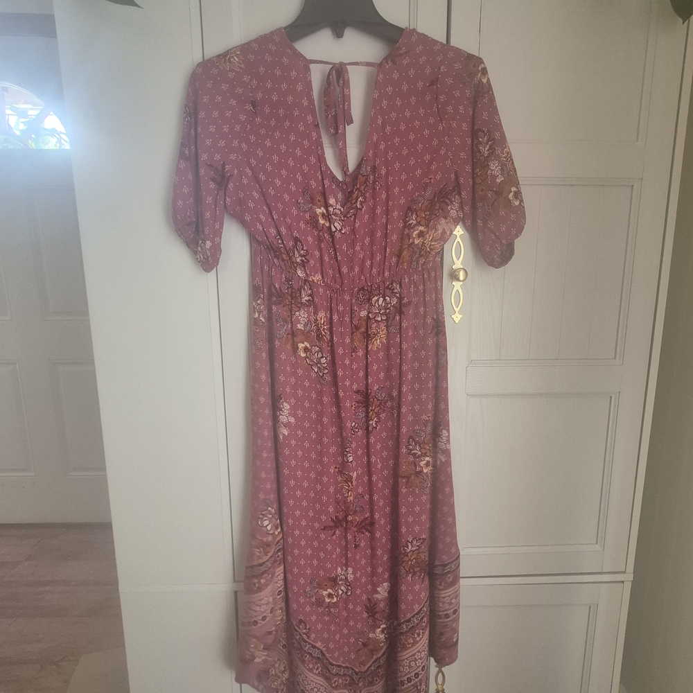Maurices Mauve Floral Midi Dress